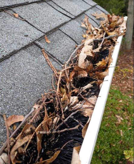 gutter brush full of debris